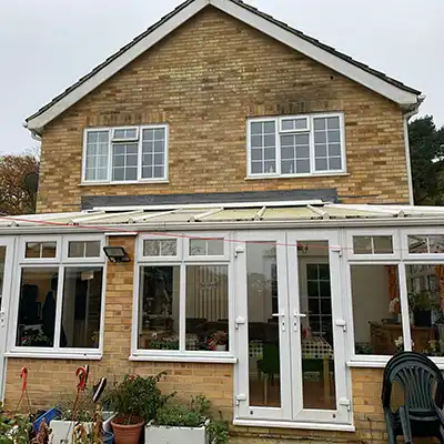 extension to a brown house