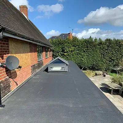 flat roof with skylight